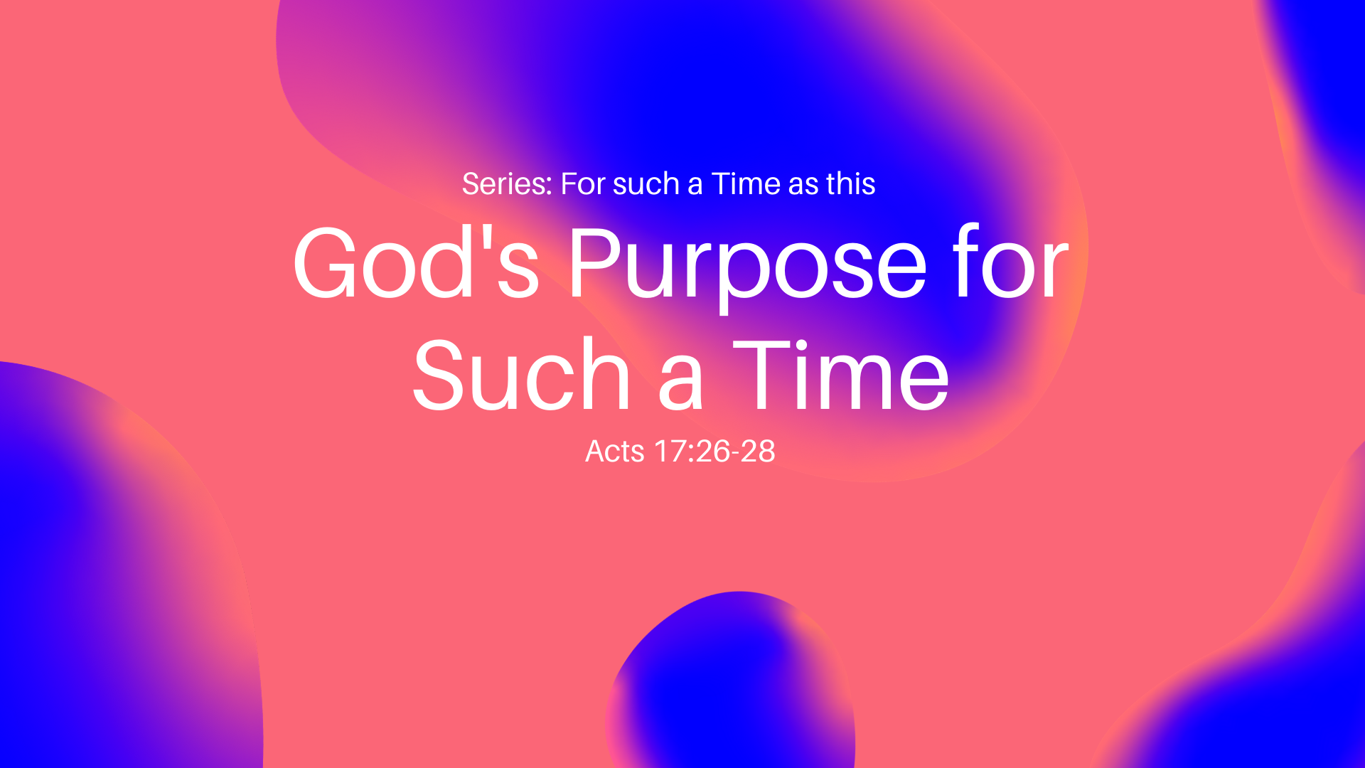 God's purpose for Such a Time Image